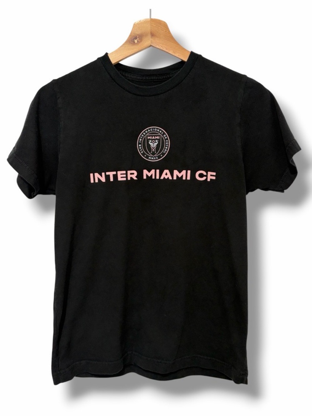 Inter Miami CF T Shirt Messi Youth T Shirt Size L Black Pink #10 Soccer Futbol
